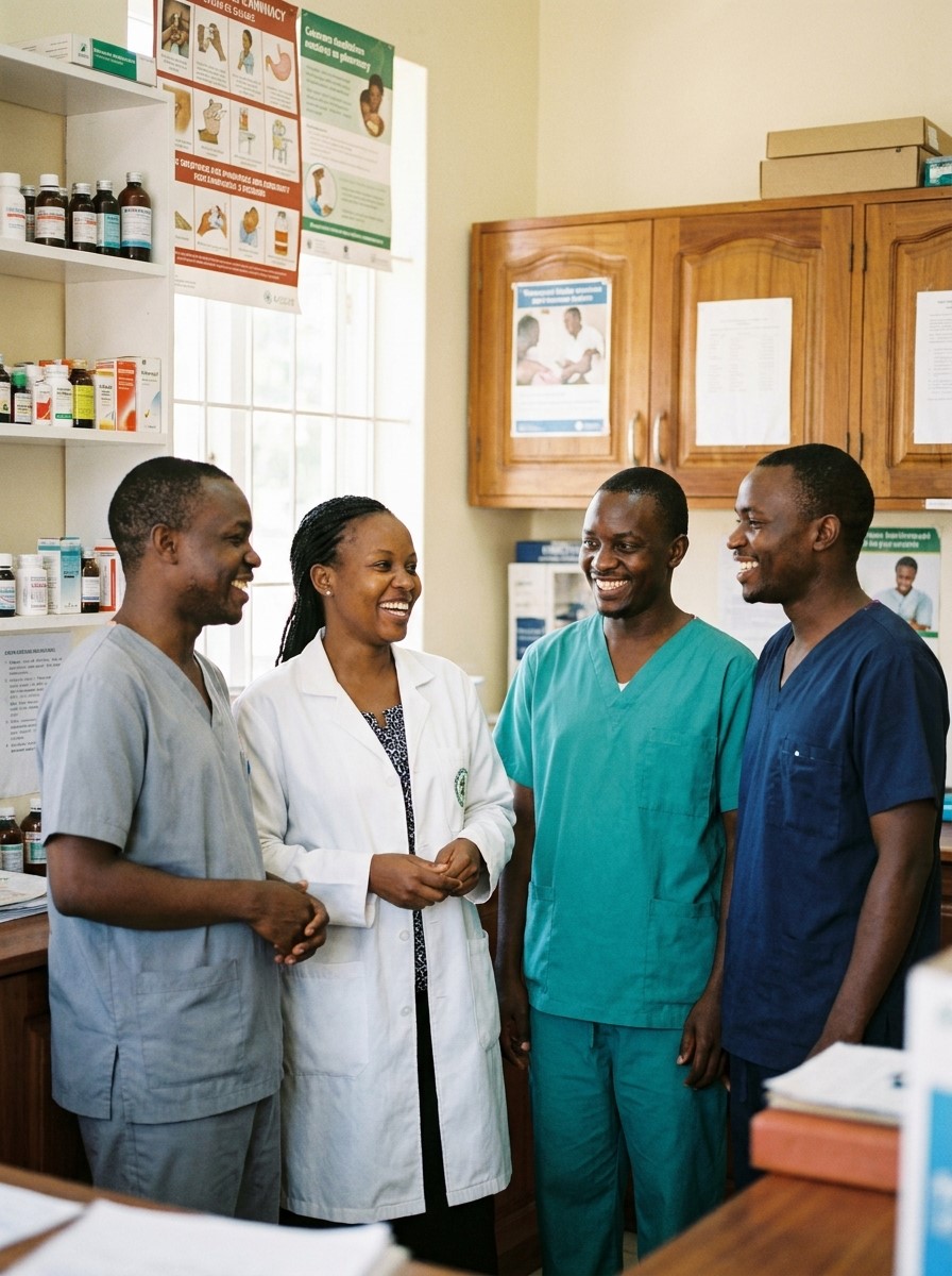 The Imara team — genuine staff and pharmacy-life photography